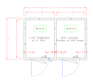 American Panel 8X12-O 139" W x 90" H Outdoor Acrylume Floor or Floorless Walk-In Combination Cooler/Freezer