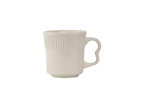 Tuxton HEM-080 3-1/4" 8 Oz. Ceramic American White/Eggshell Mug (3 Dozen Per Case)