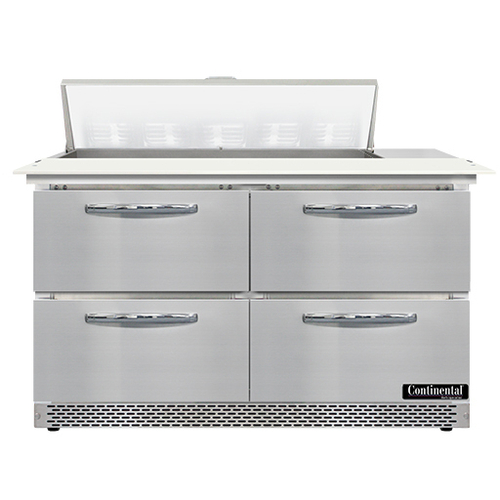 Continental Refrigerator SW48N10C-FB-D 48" W Two-Section Four Drawer Sandwich Unit
