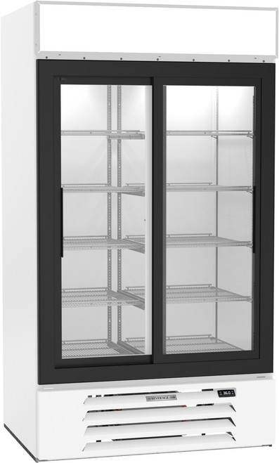 Beverage Air MMR38HC-1-W 43.5" W Two-Section Glass Door MarketMax Refrigerated Merchandiser