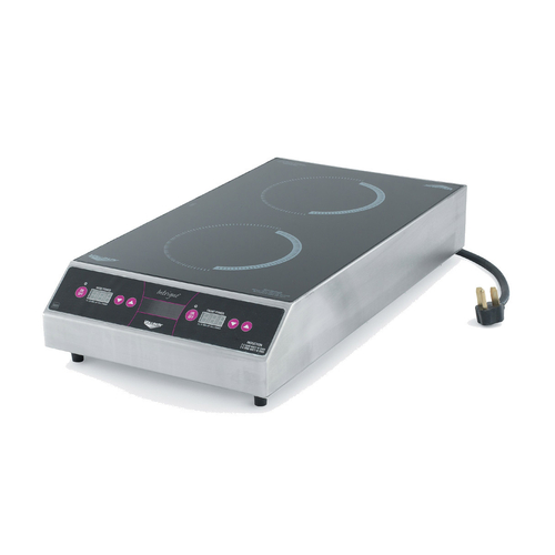 Vollrath 69522 15.88" Electric Countertop Professional Series Dual Induction Range - 208-240 Volts