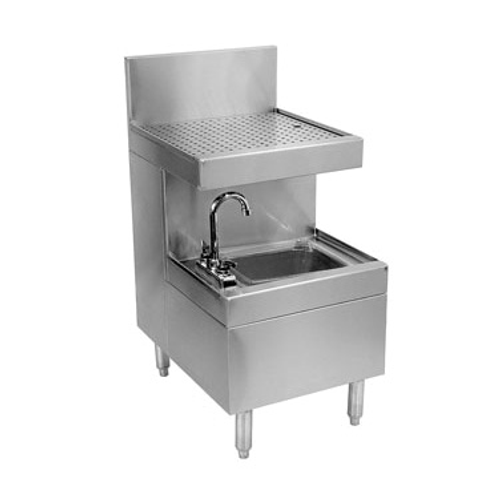 Glastender SWB-18-DB Stainless Steel Underbar Wet Waste Sink - 18"W x 24"D