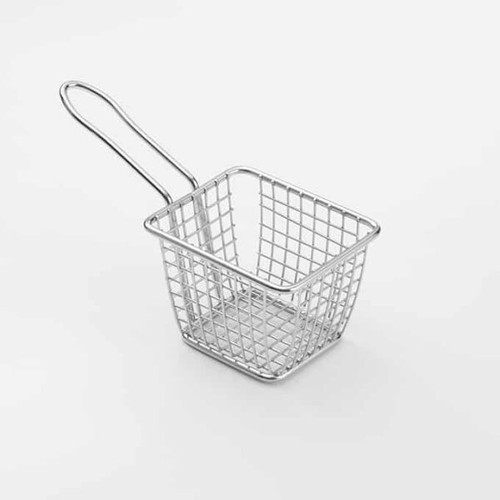 American Metalcraft FRYT433 Stainless Steel Rectangular Tabletop Serving Fry Basket