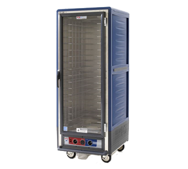 Metro C539-MFC-4-BU C5 3 Series Blue Full-Size Insulated Moisture Heated Holding & Proofing Cabinet with Clear Door and Fixed Wire Slides - 120V