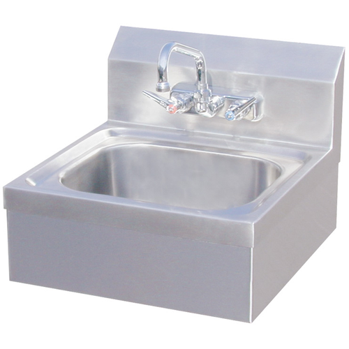 IMC Teddy CSW-2S 14" x 10" x 5" Stainless Steel Wall-Mounted Hand Sink with Splash-Mount Faucet