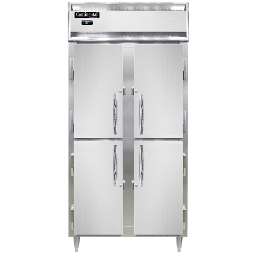 Continental Refrigerator D2RSENHD 36.25" W Two-Section Stainless Steel Door Reach-In Designer Slim Line Refrigerator