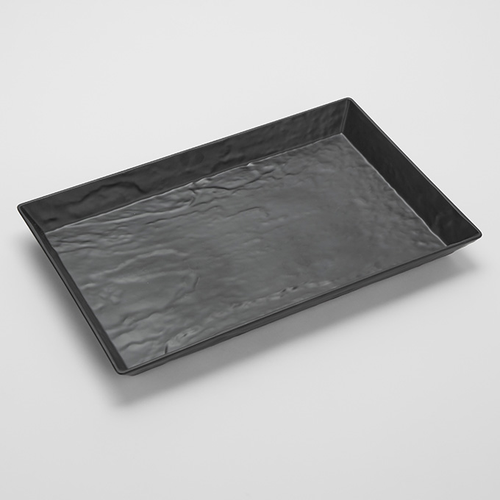 American Metalcraft FSMEL23 Melamine Black Rectangular Tray