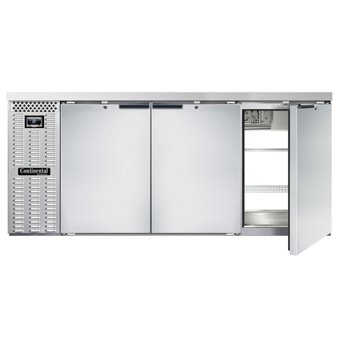 Continental Refrigerator BB79NSSPT 79"W Solid Door Refrigerated Back Bar Cooler