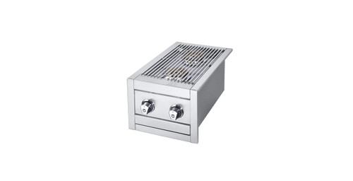 Crown Verity IBISB-NG Infinite Series Natural Gas Built-In Dual Side Burner with Cover and (2) 15,000 BTU Burners