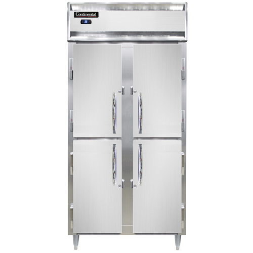 Continental Refrigerator DL2RSES-SS-HD 36.25" W Two-Section Stainless Steel Door Reach-In Designer Slim Line Refrigerator