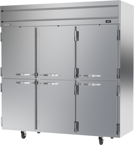 Beverage Air HRPS3HC-1HS 78" W Three-Section Solid Door Reach-In Horizon Series Refrigerator