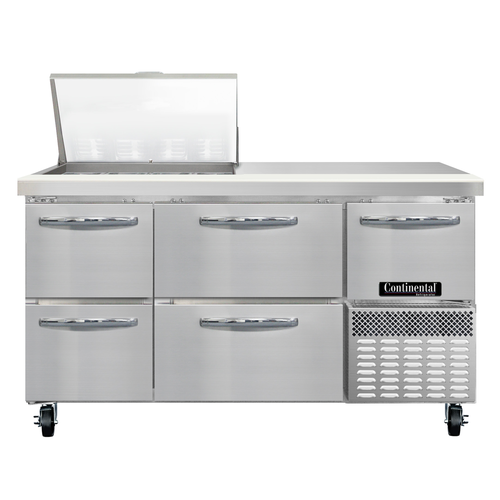 Continental Refrigerator RA60N12M-D 60" W One Door Refrigerated Base Sandwich Unit