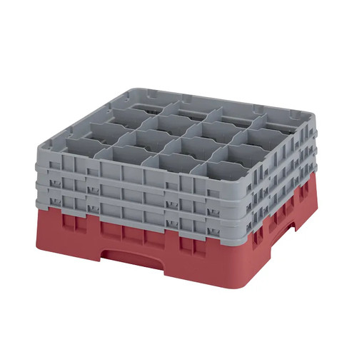 Cambro 16S738416 Camrack Glass Rack With (3) Soft Gray Extenders - 3 Cases