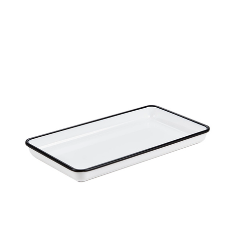 American Metalcraft MRSW13 Plastic White Rectangular Endurance Platter