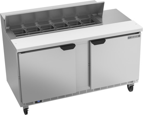 Beverage Air SPE60HC-12 60" W Two-Section Two Door Sandwich Top Refrigerated Counter
