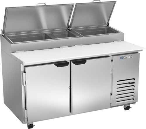 Beverage Air DP60HC 60" W Two-Section Two Door Two Door Pizza Top Refrigerated Counter
