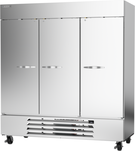 Beverage Air HBR72HC-1 75" W Three-Section Solid Door Reach-In Horizon Series Refrigerator
