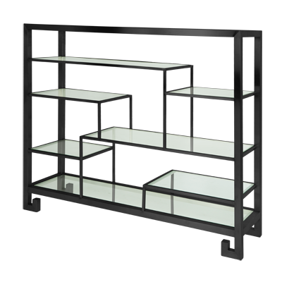 Eastern Tabletop AC1765MB 38-3/8"W x 9-7/8"D x 31-1/2"H Black 18/10 Stainless Steel Tabletop Display Stand