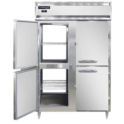 Continental Refrigerator D2RNSAPTHD 52"W Two-Section Steel Door Designer Line Refrigerator