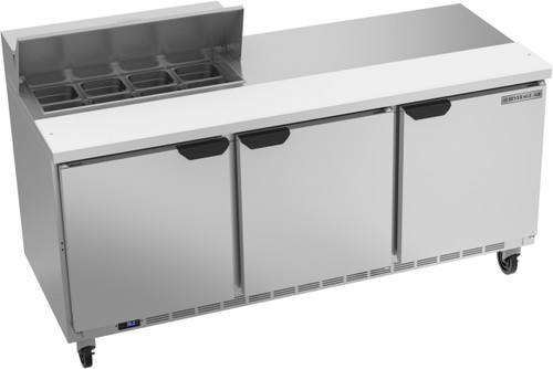 Beverage Air SPE72HC-08 72" W Three-Section Three Door Sandwich Top Refrigerated Counter
