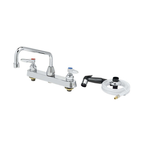 T&S Brass B-1172 Lavatory Faucet hose & spray faucet on 8"