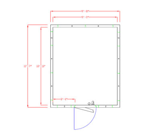 American Panel 10X12F-I 116" W x 90" H Indoor Acrylume With Floor Walk-In Freezer