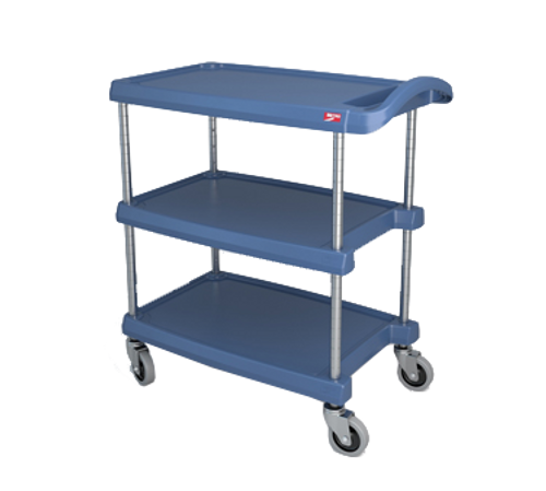 Metro MY1627-34BU 31.5" W x 18.31" D x 35.5" H Blue Plastic Shelf myCart Series Utility Cart