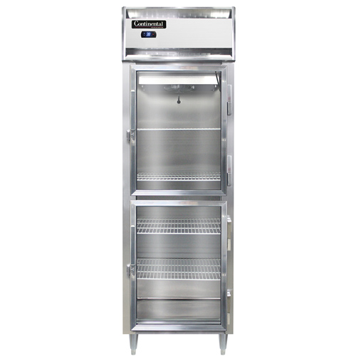 Continental Refrigerator D1RSNSSGDHD 26" W One-Section Glass Door Reach-In Designer Line Refrigerator