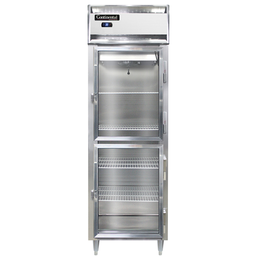 Continental Refrigerator D1RSNSSGDHD 26" W One-Section Glass Door Reach-In Designer Line Refrigerator