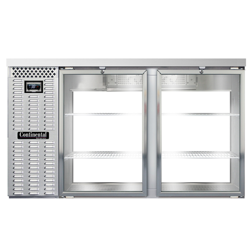 Continental Refrigerator BB59NSSGDPT 59"W Glass Door Refrigerated Back Bar Cooler