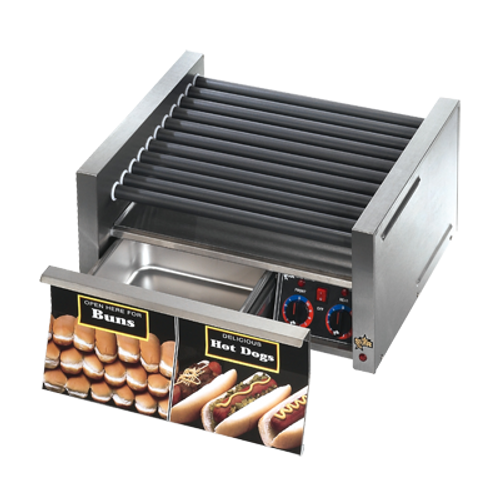 Star 50STBD Grill-Max Hot Dog Grill 35.75" x 9.81" x 20.63" Roller-Type with Integrated Bun Drawer