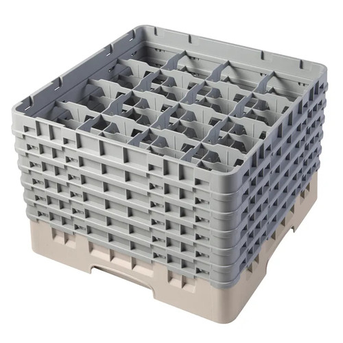 Cambro 16S1114184 Camrack Glass Rack With (6) Soft Gray Extenders - 2 Cases