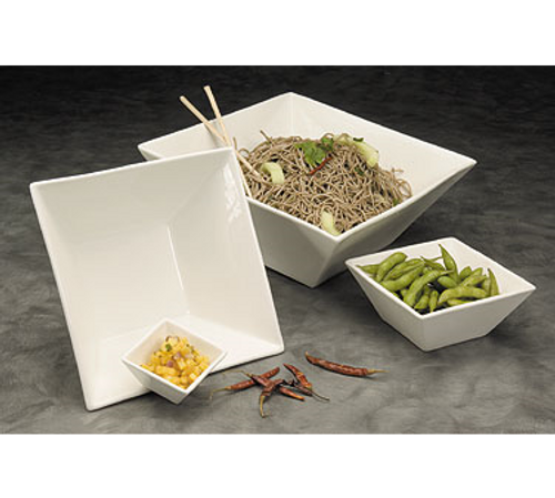 American Metalcraft WFB3 3 Oz. Porcelain White Square Prestige Bowl