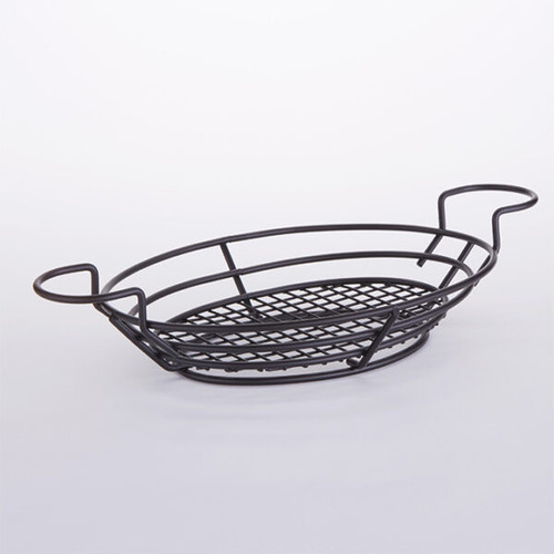 American Metalcraft BSKB811 Metal Black Oval Basket