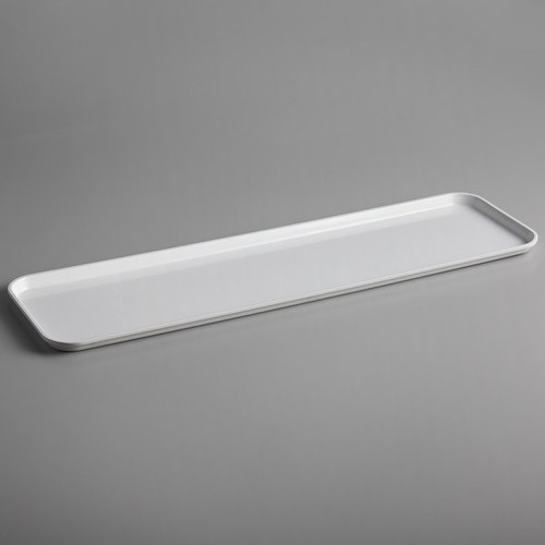 Cambro 830MT148 8-7/16" x 30" x 3/4" White Rectangular Fiberglass Market Display Tray - 12/Case