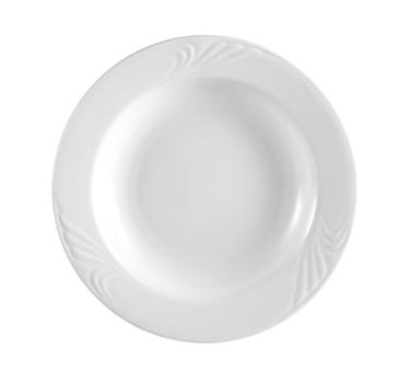 CAC China RSV-120 12" Dia. 24 Oz. Super White Porcelain Round Roosevelt Pasta Bowl (1 Dozen)
