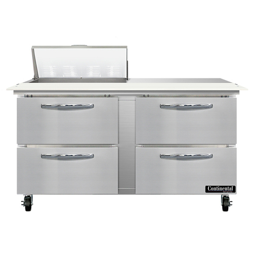Continental Refrigerator SW60N8C-D 60" W Two-Section Four Drawer Sandwich Unit