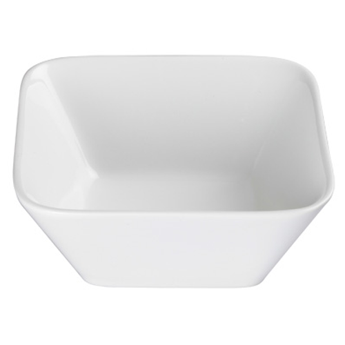 Winco WDP008-103 1 Qt. Porcelain Bright White Square Bowl (24 Each Per Case)