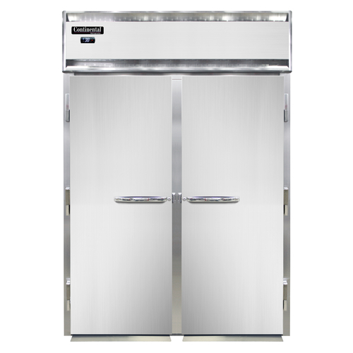 Continental Refrigerator D2RIN-E 68.5" W Two-Section Solid Door Roll-In Designer Line Extra-High Refrigerator