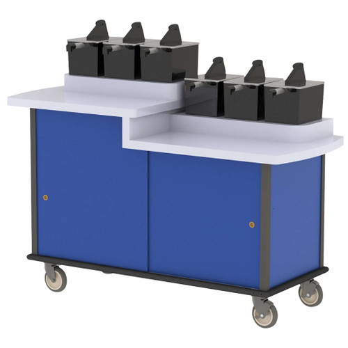 Lakeside 70550 Stainless Steel Condiment Cart Casters with Brakes 59"W x 25"D x 50"H