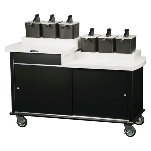 Lakeside 70550 Stainless Steel Condiment Cart Casters with Brakes 59"W x 25"D x 50"H