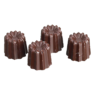 Matfer Bourgeat 380108 Chocolate Mold Small Cannele 40 Per Sheet 1" Dia. x 1"H Polycarbonate