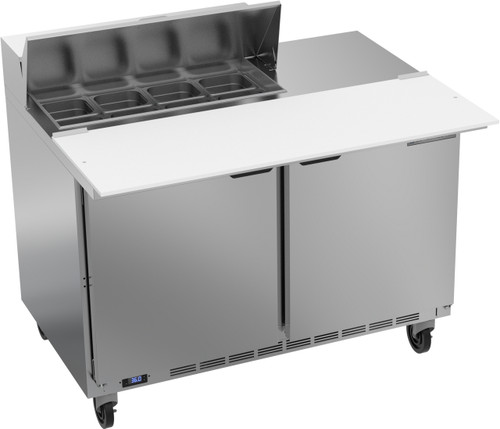 Beverage Air SPE48HC-08C 48" W Two-Section Two Door Sandwich Top Refrigerated Counter