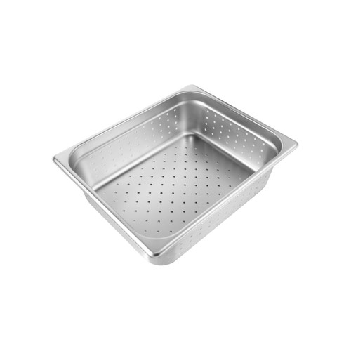CAC China SSPH-25-4P Half Size 4" Deep 25 Ga. Stainless Steel Perforated Steam Pan (24 Each Per Case)
