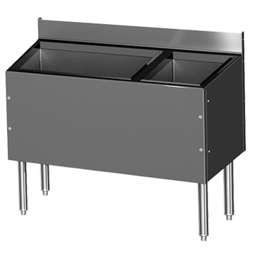 Glastender C-CBA-48-CP10-ED Stainless Steel CHOICE Extra Deep Underbar Combo Ice Bin/Cocktail Unit - 48"W x 19"D