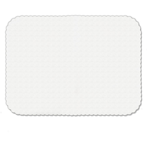Dinex DX5999M00102 13-5/8" White Round Scalloped Edge Tray Liner