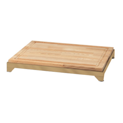Eastern Tabletop 9653RZ 24" x 18" Butcher Block Carving Board with Bronze Coated Stainless Steel Frame