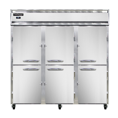 Continental Refrigerator 3RNSSHD 78" W Three-Section Solid Door Reach-In Refrigerator