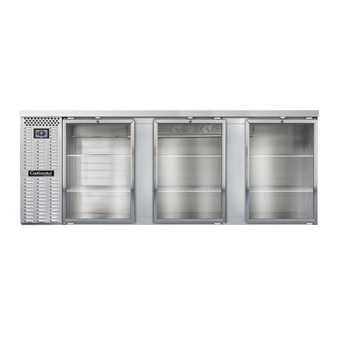 Continental Refrigerator BB90SNSSGD 90"W Glass Door Refrigerated Back Bar Cooler