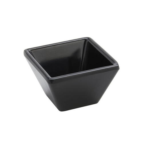 American Metalcraft MELSCB51 1 Oz. Plastic Black Square Sauce Cup